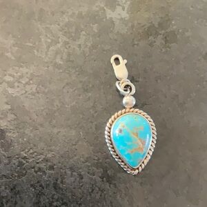 Turquoise charm for bracelet or necklace